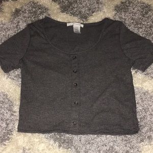 Gray crop top